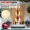Costway Set of 3 Pre-Lit Wreaths with 450 LED Lights Bows & Hanging Hook for Doors